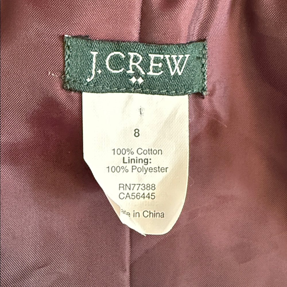 J. Crew | 2011 Eden Velvet Two Button Peplum Lined Blazer 30591 Purple (8) - Picture 9 of 15